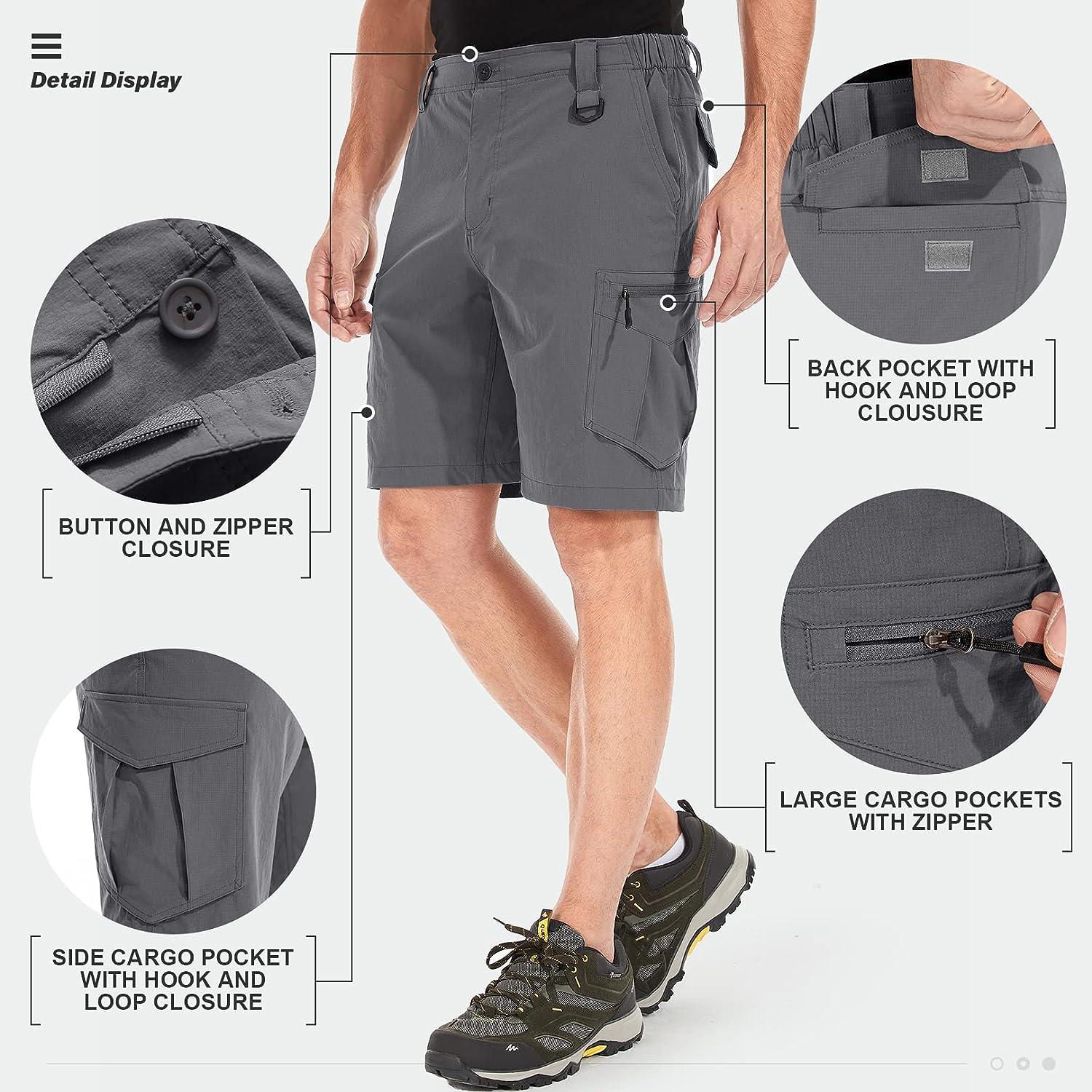 Men's Hiking Cargo Shorts Quick Dry Outdoor Travel Shorts for Men