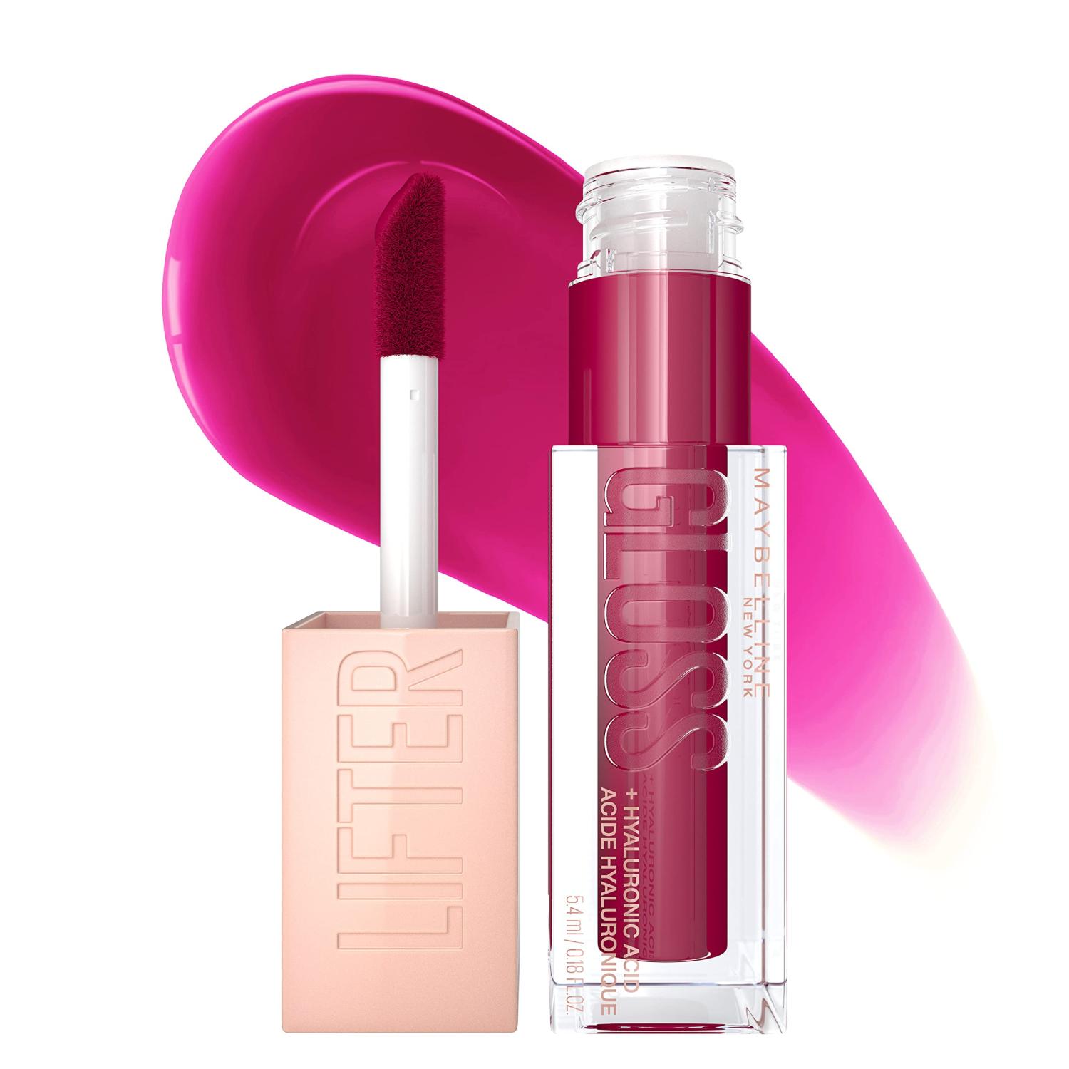 Maybelline New York Lifter Gloss Hydrating Lip Gloss with Hyaluronic Acid Taffy Sheer Berry 1 Count