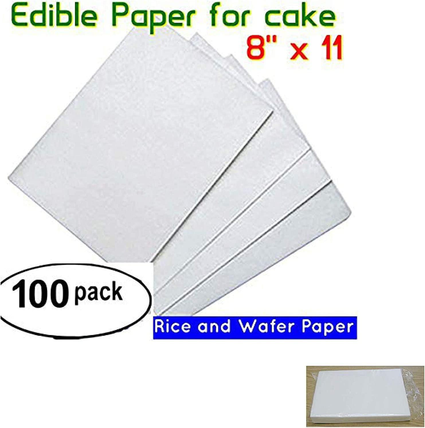 Edible Rice and Wafer Paper, 8.5 x 11 Inch Wafer Paper (100, White)