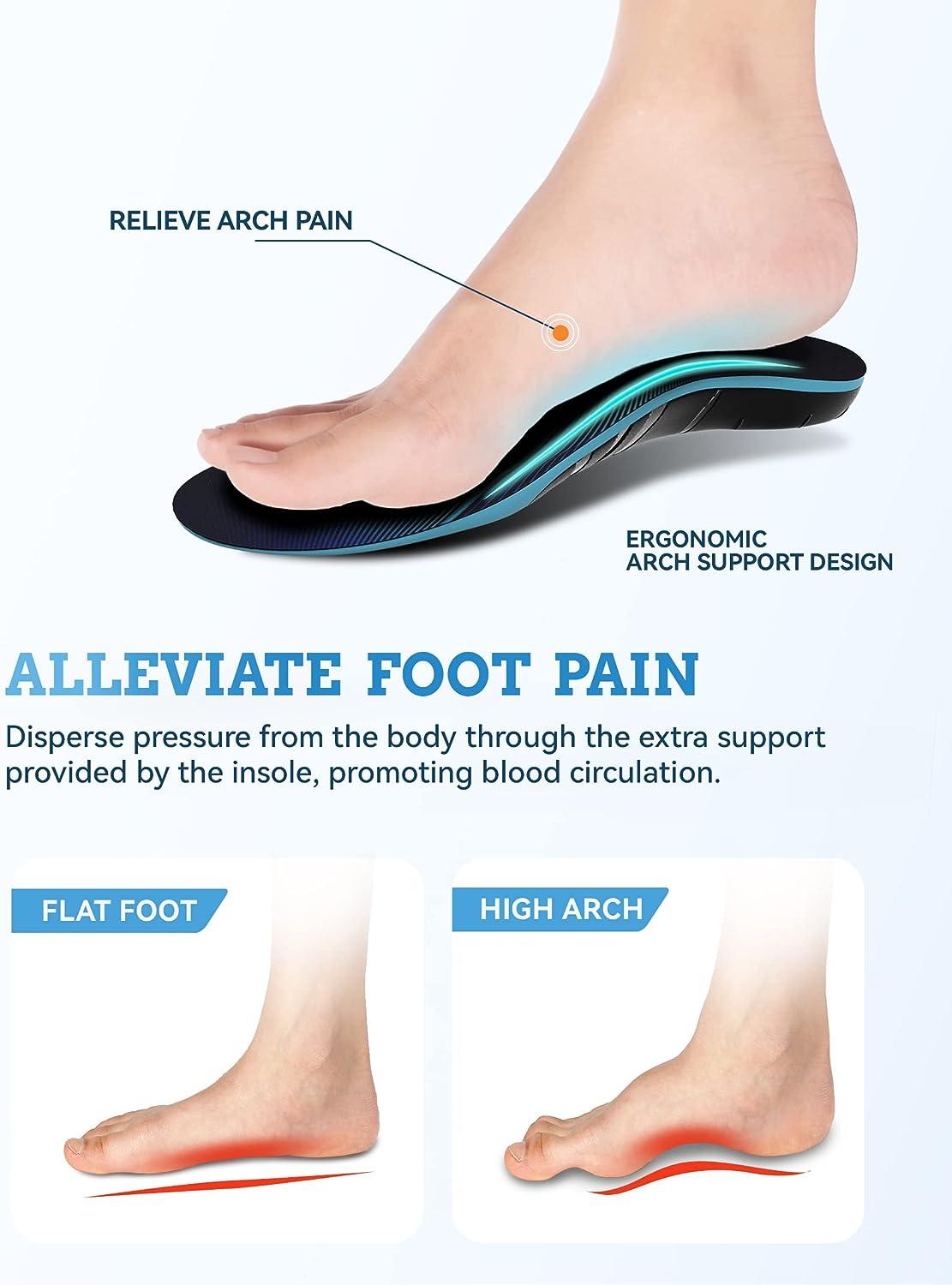 QBK Orthotic Insoles for Plantar Fasciitis Men's Women's