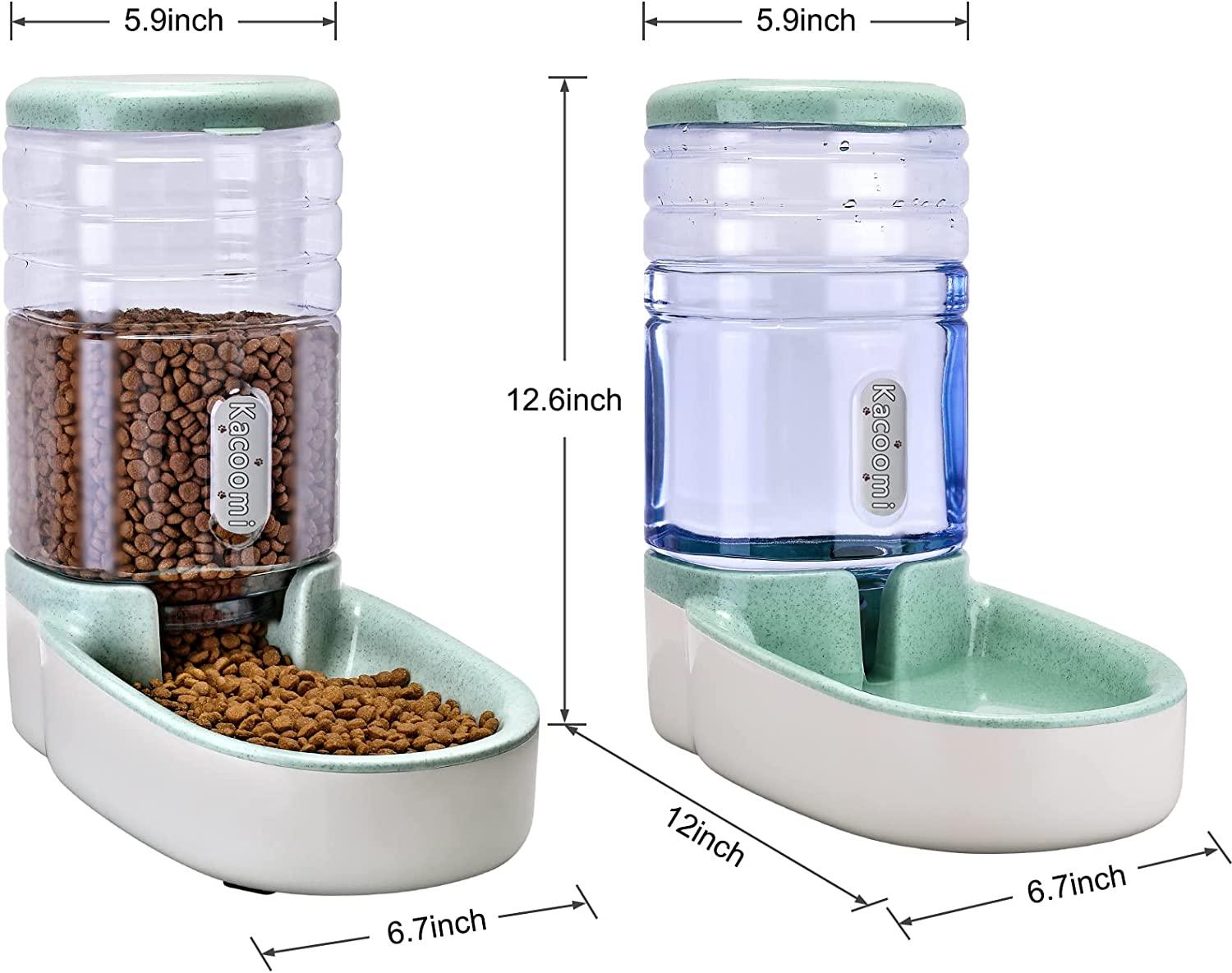 Ankii Automatic Dog cat Feeder and Water Dispenser Set gravity Pet
