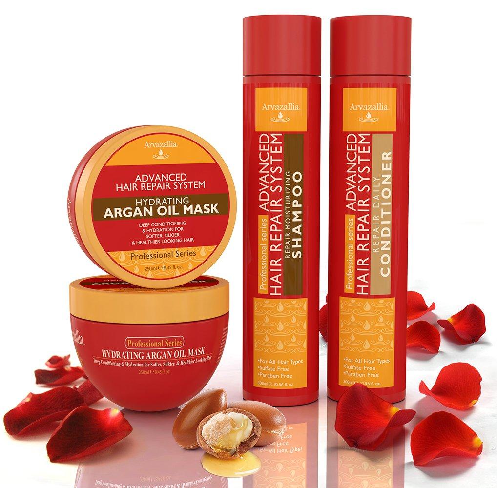 Advanced Hair Repair Shampoo and Conditioner Set with Argan Oil and