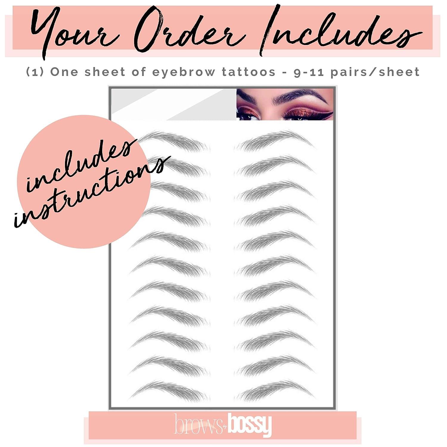 Brows by Bossy Variety Styles Temporary Eyebrow Tattoos Waterproof