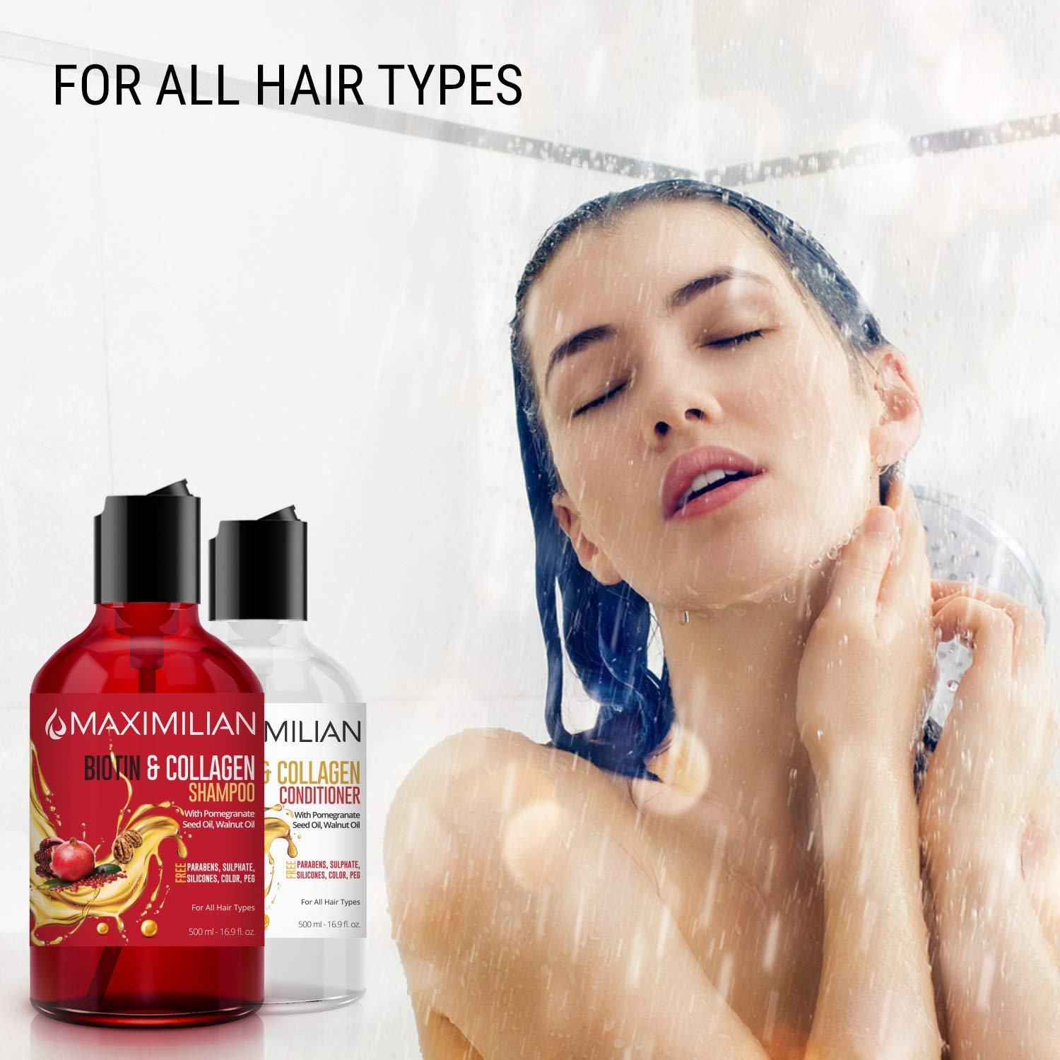 Maximilian Biotin & Collagen Shampoo Set for Thinning Hair | Hair ...