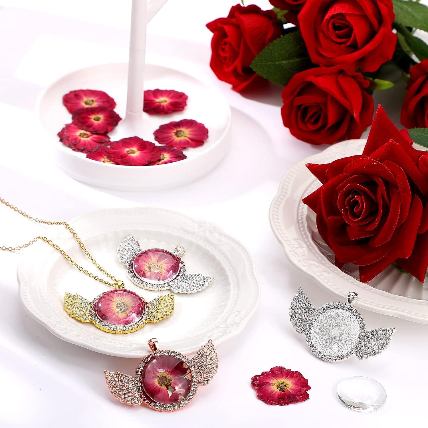 100 Pcs Red Rose Dried Pressed Flowers Small Dry Flowers Real Natural