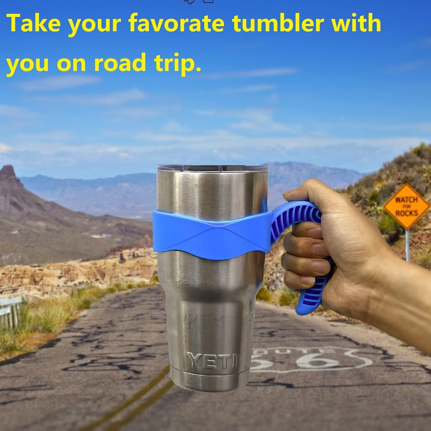 STRATA CUPS 30 oz Tumbler Handle - Available For 30 oz YETI Tumbler, OZARK  TRAIL Tumbler, Rambler Tumbler- BPA free (Black)