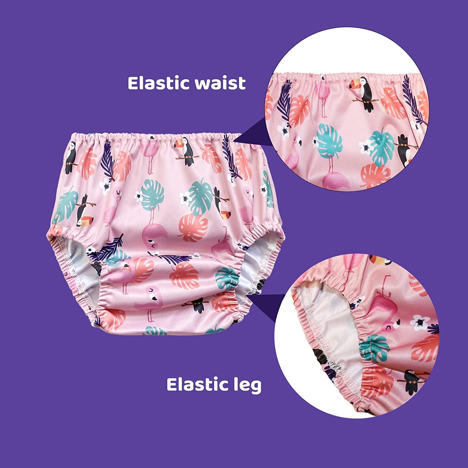 BABYTOTZ Reusable PVC Elastic Diaper Panties Waterproof Plastic Diaper  Padded Baby Nappy Training Pants With Inner