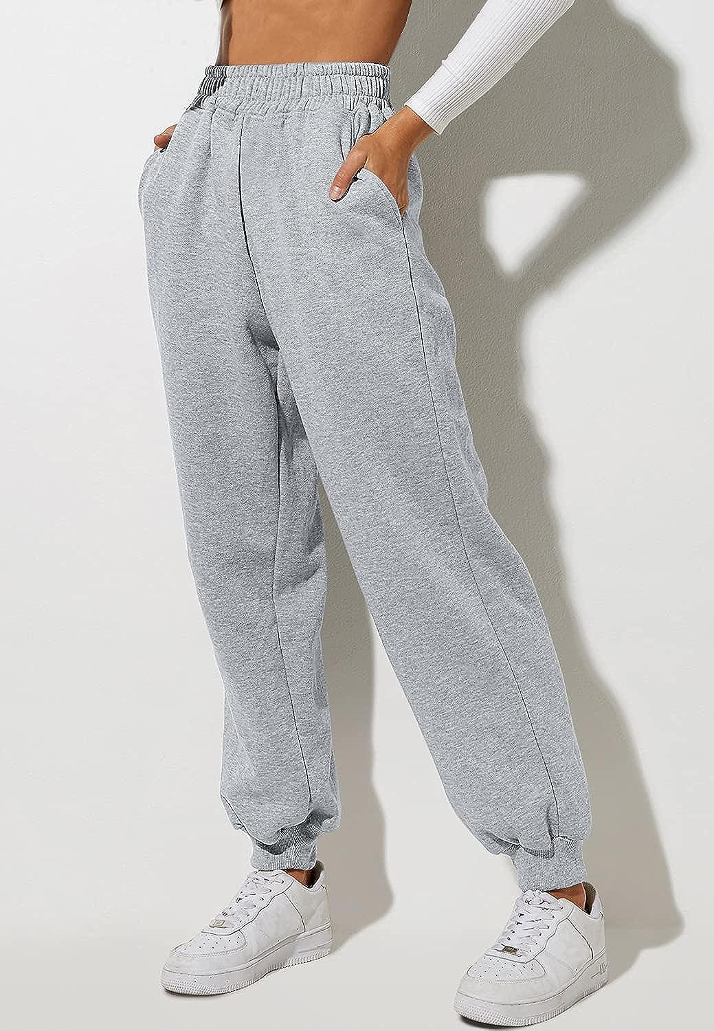 Yovela Womens High Waisted Baggy Sweatpants Comfy Cotton High