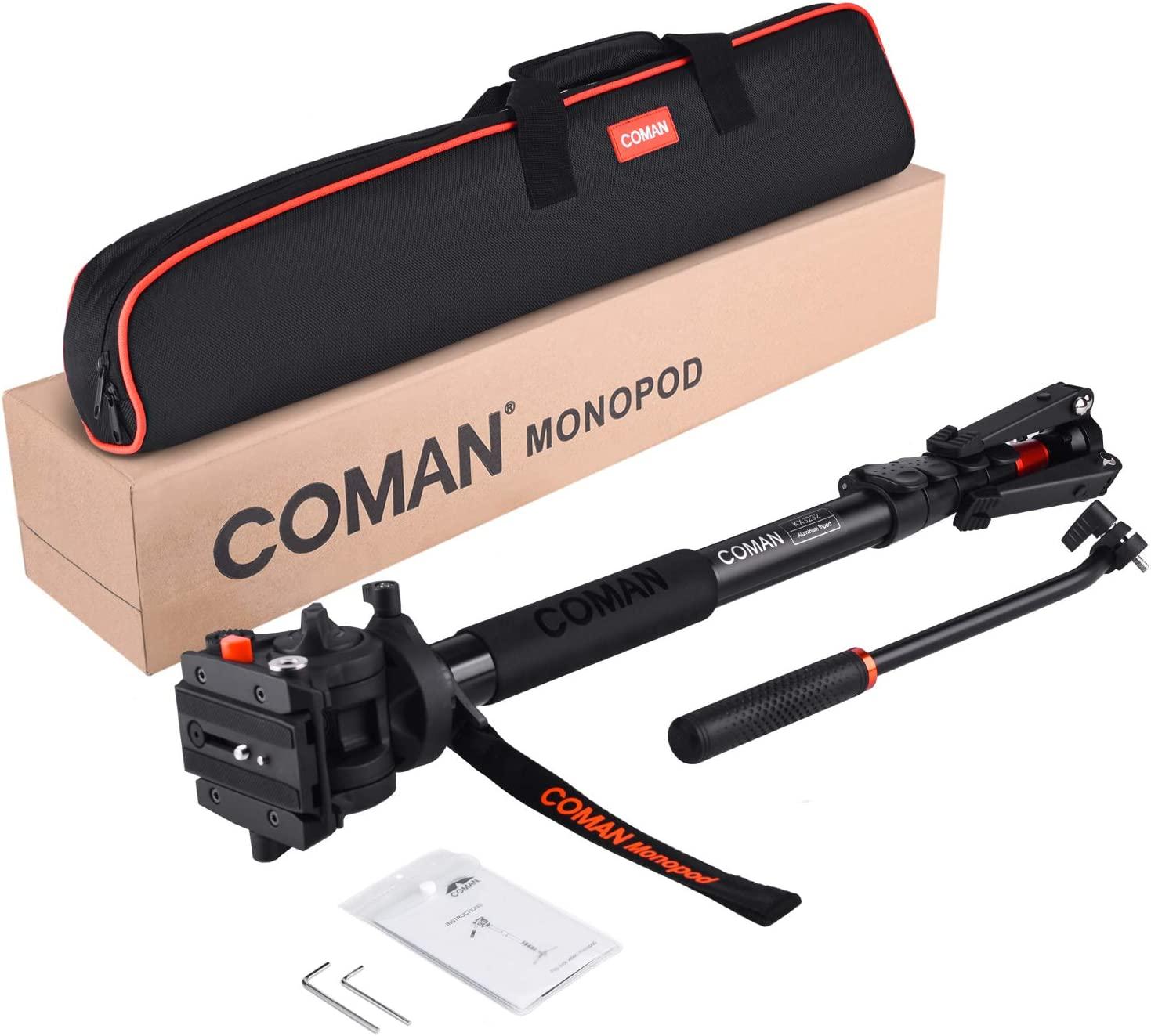 COMAN KX3232 73.2 Professional Aluminum Monopod Tripod with Pan 