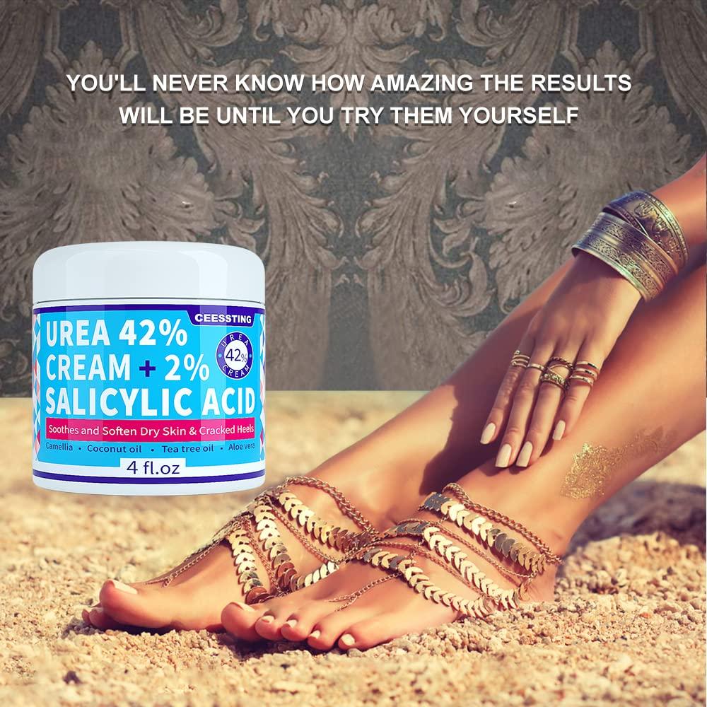 ENVISHA Urea Cream 42 Percent for Feet 42 Urea Foot Cream with 2 Salicylic Acid & Hyaluronic