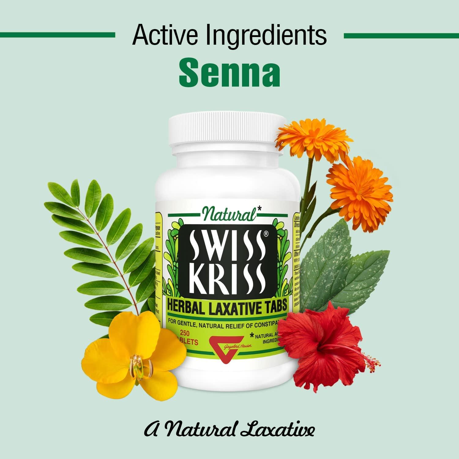 Modern Natural Products Swiss Kriss Herbal Laxative 250 Tablets (2 PACK)