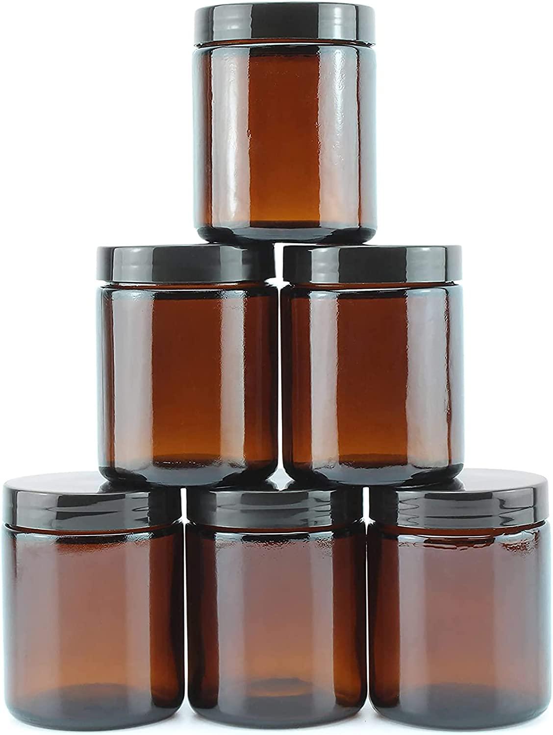 Cornucopia Brands Cornucopia Amber Glass Mason Jars (6-Pack, Pint Size) 16oz Colored Glass Canning and Apothecary Jars