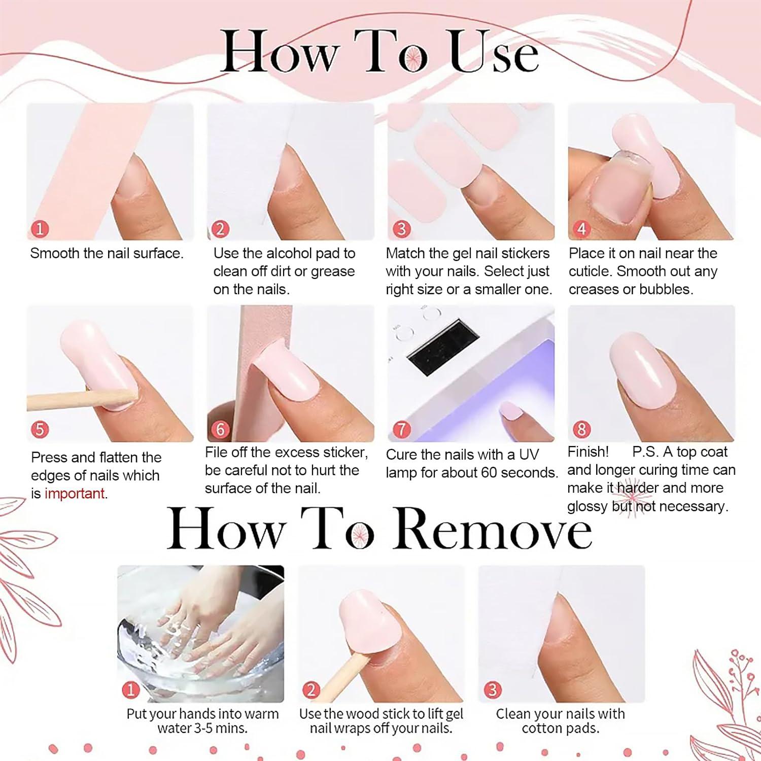 Semi Cured Gel Nails Strips Upgraded Second Generation 22 Stickers