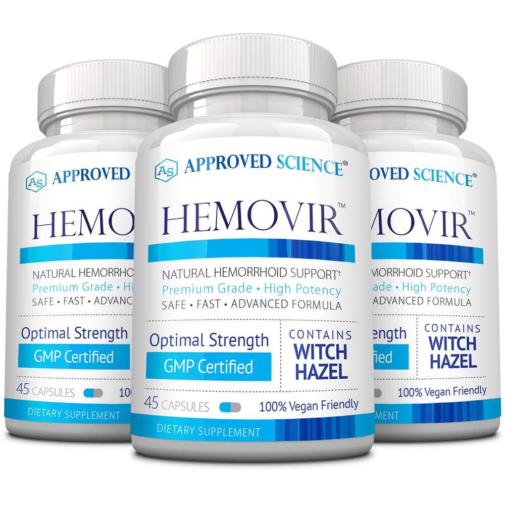 Approved Science Hemovir - Hemorrhoid Support Supplement - 3 Bottles ...