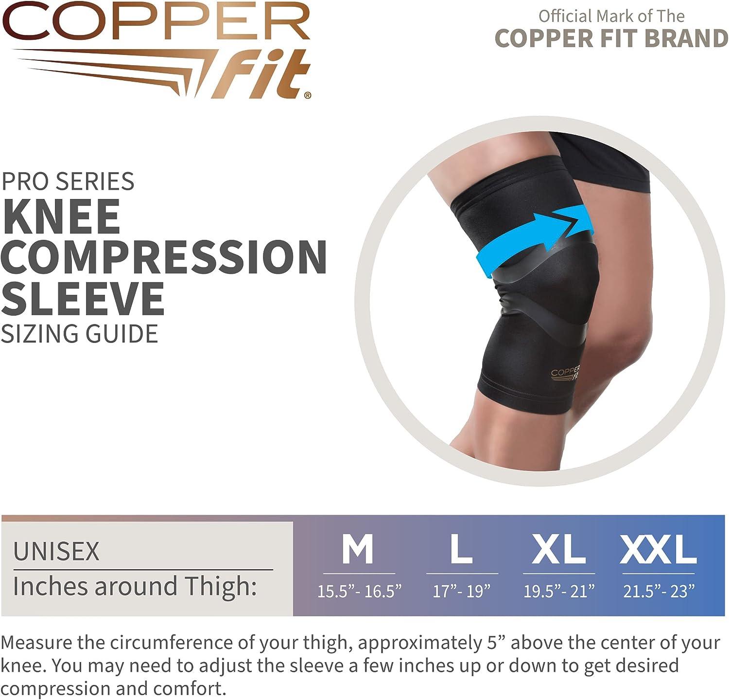 Copper Fit Pro Series Knee Compression Sleeve Black Large