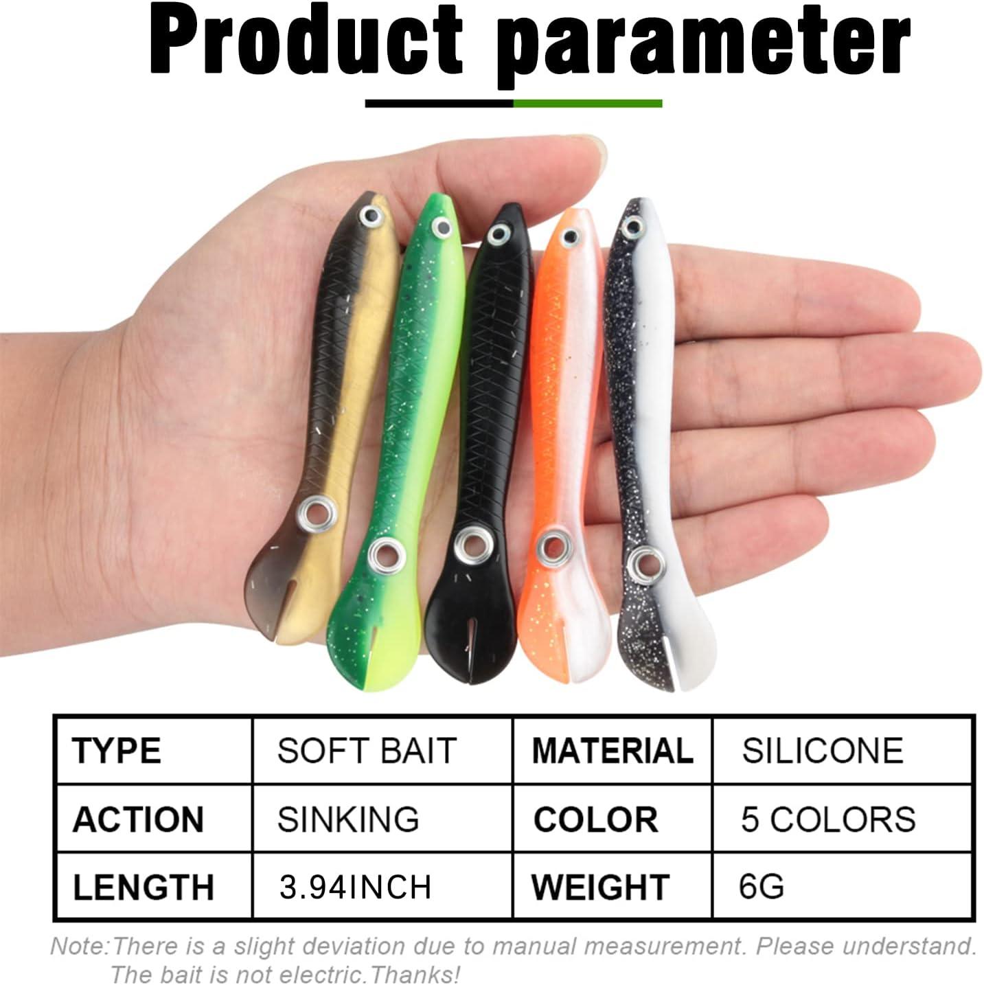 Soft Bionic Fishing Lure,Bionic Fishing Lure for Saltwater & Freshwater,  Creative Realistic Finshing Lure Fishing Accessory,Mock Lure Can  Bounce,Suitable for Fishing Lovers Outdoor 10pcs