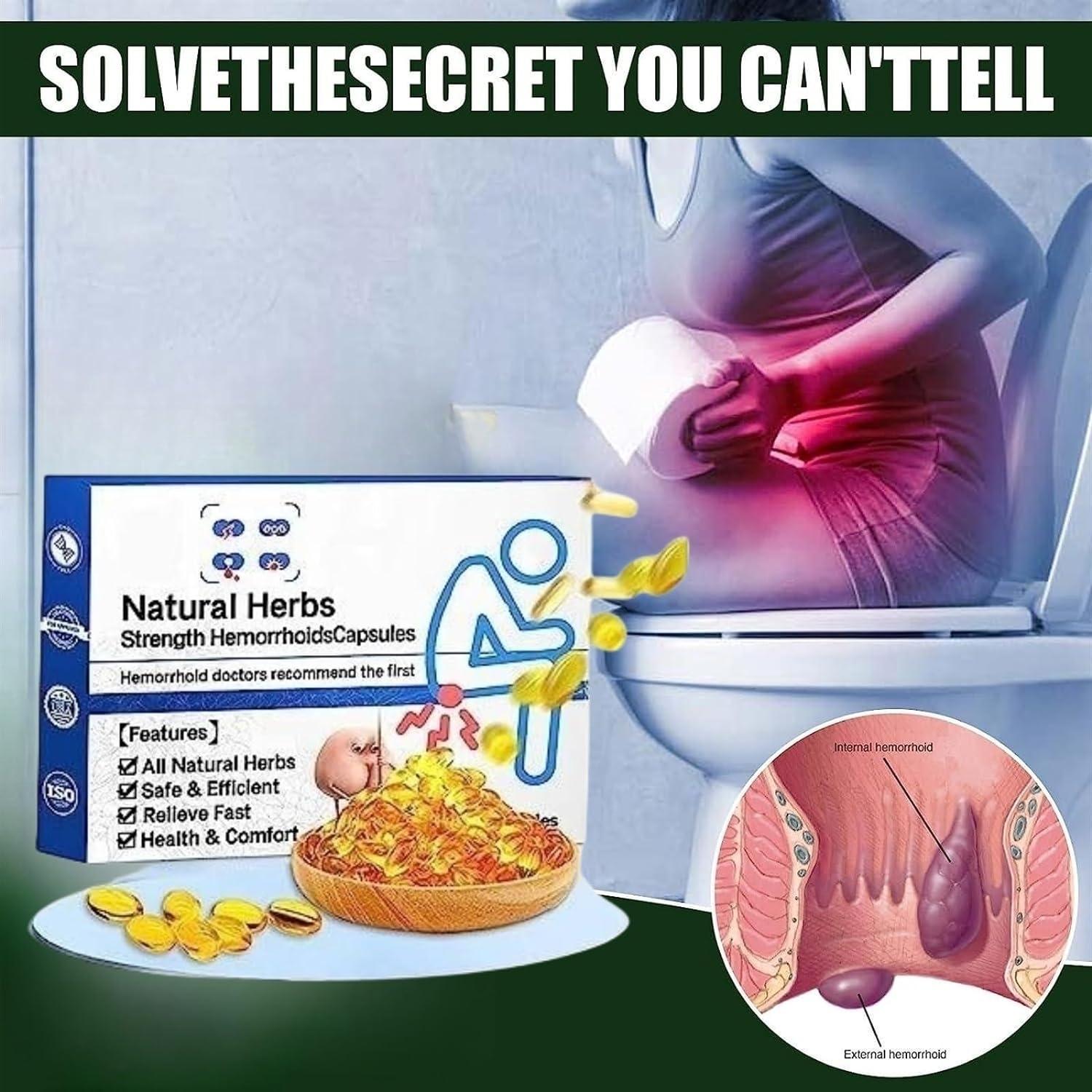 Herbal Hemorrhoid Relief Capsules Natural Treatment Suppository (1 pc)