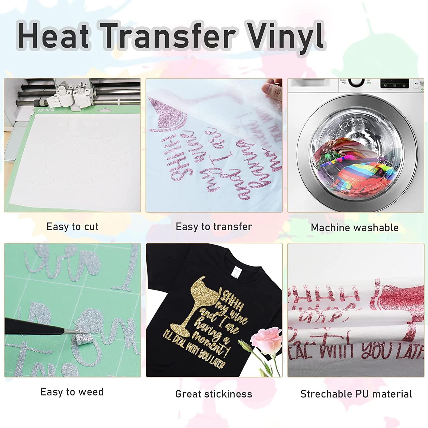 Craftables Midnight Green Heat Transfer Vinyl Htv - 5 Sheets Easy To Weed  Tshirt Iron On Vinyl For Silhouette Cameo, Cricut, All