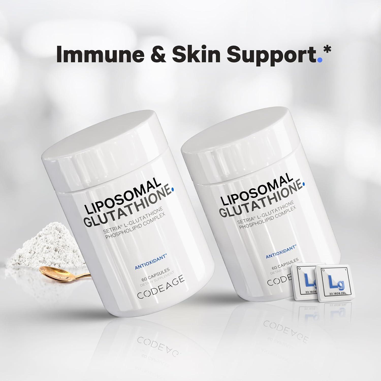 CodeAge Liposomal Glutathione - Antioxidant Supplement | 60 Capsules | Buy  Now with Express International Delivery