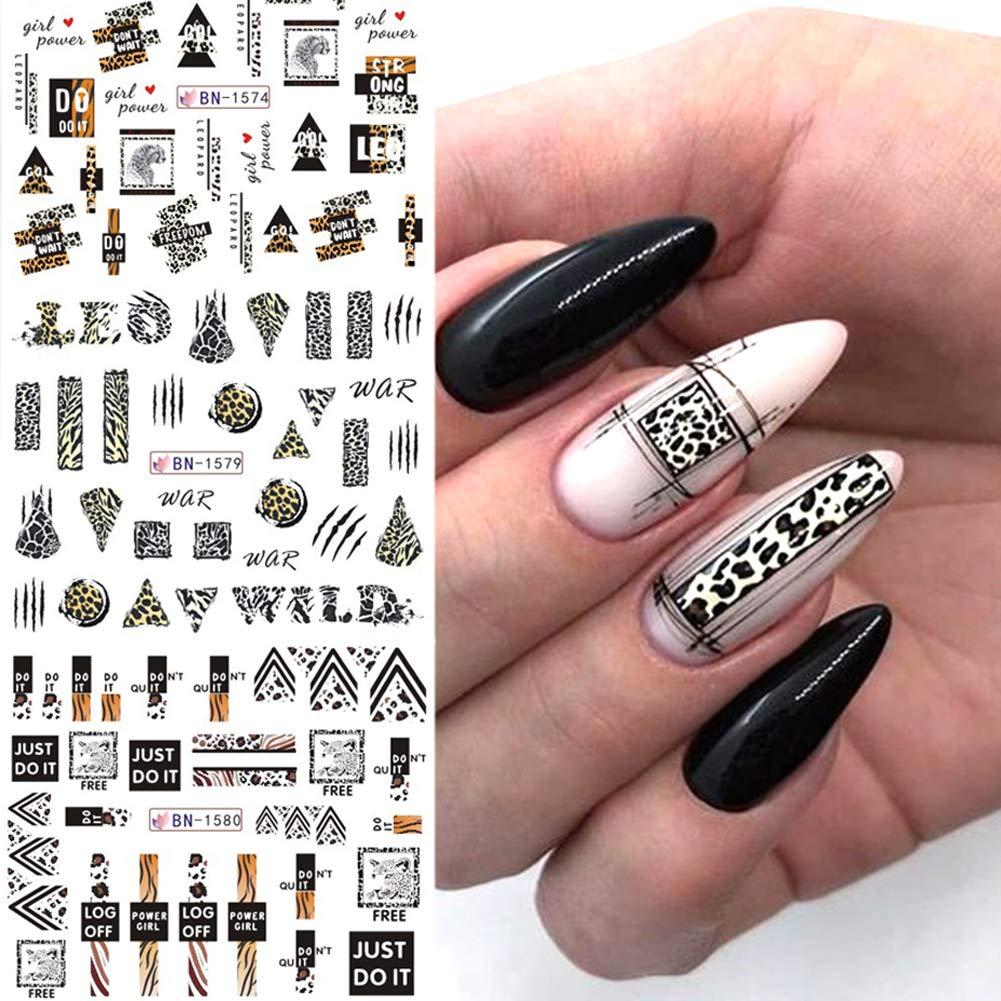 12pcs Nail Stickers Set Blooming Floral Leaves Nail Art Water Decals  Transfer Foils Sliders for 3D Nail Art Decorations