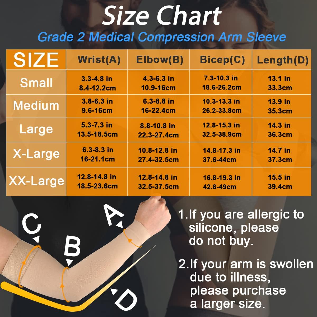 Normers 2030 mmHg Medical Lymphedema Compression Arm Sleeve for Men