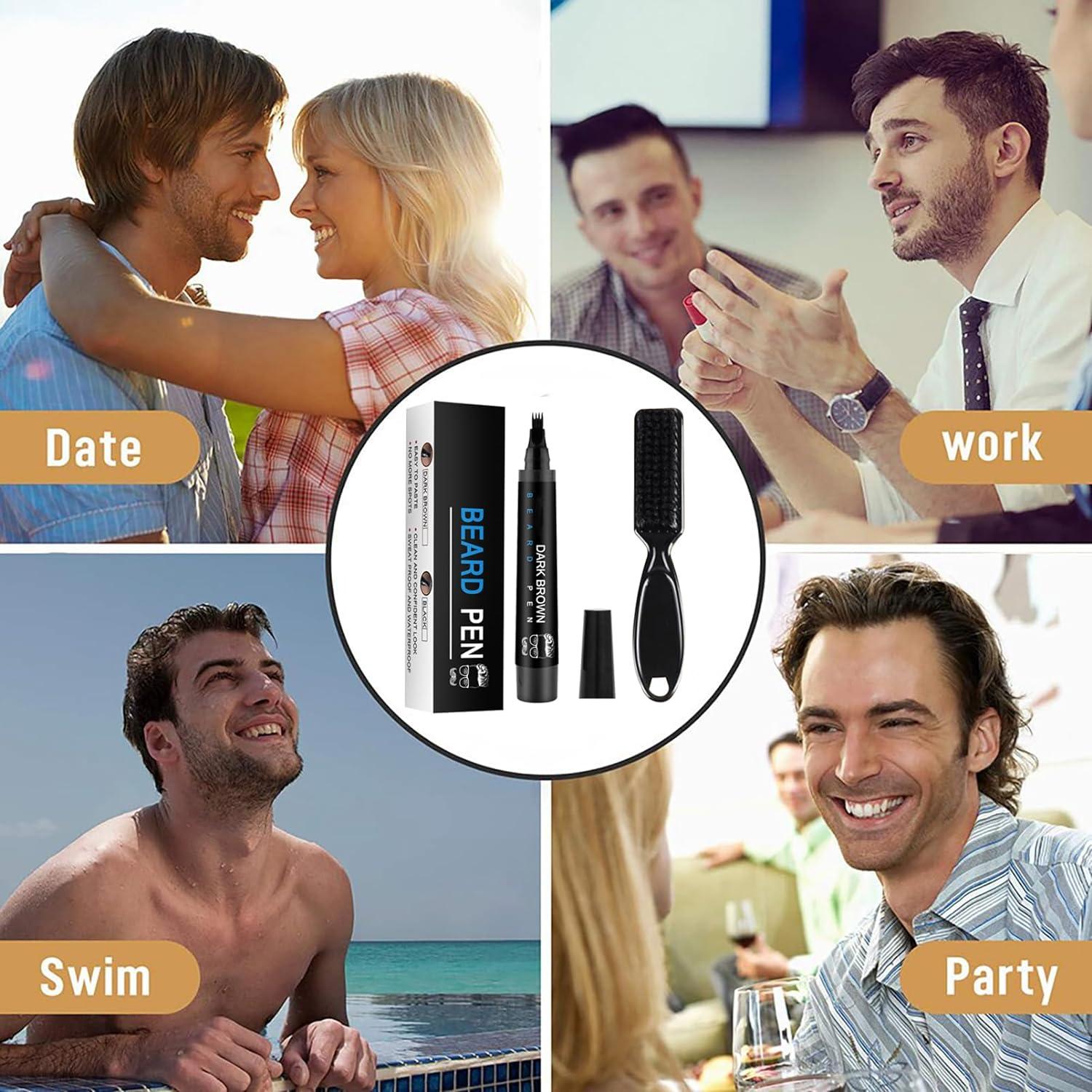 Beard Pencil Filler for Men - Beard Pen - Beard Brush Bristle