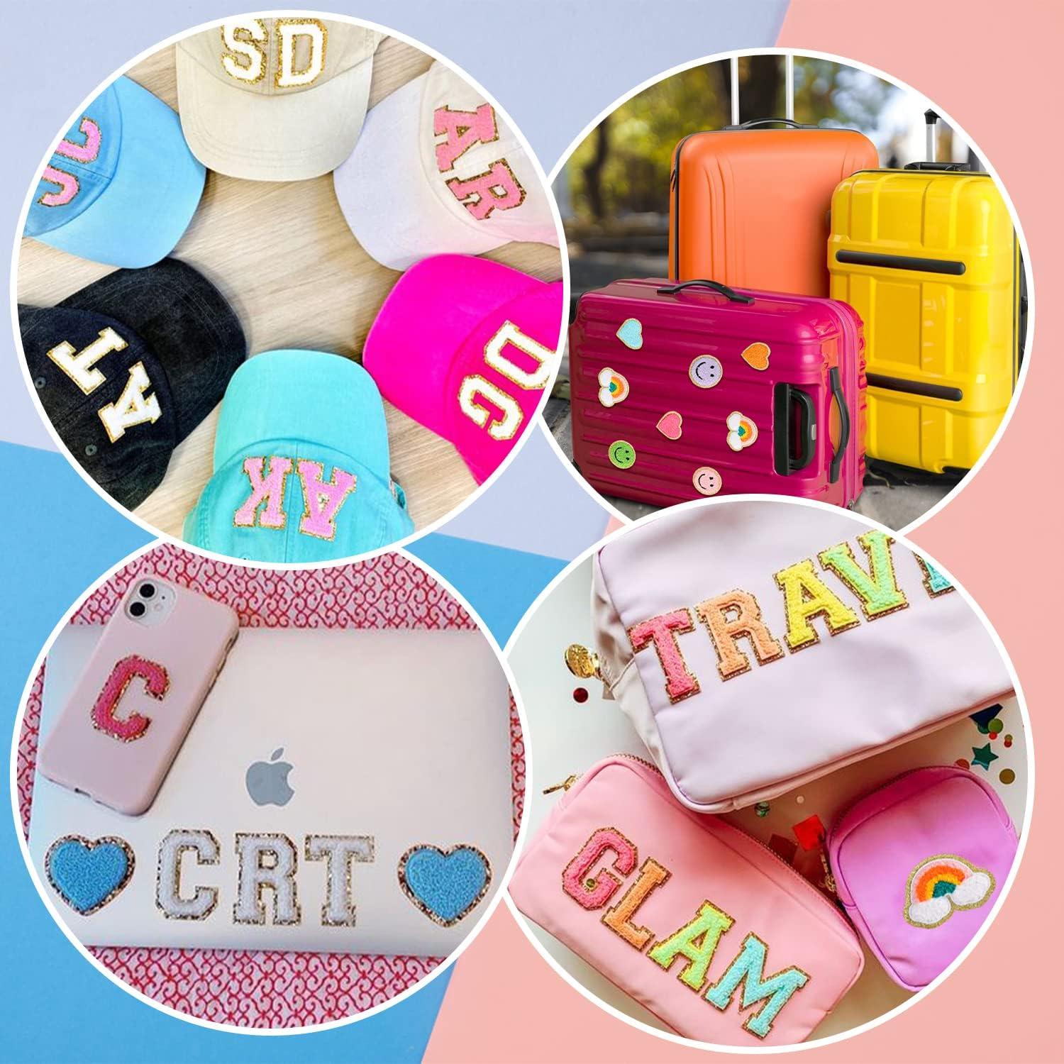 64PCS Adhesive Chenille Letter Patches 2 Packs A-Z Stick On Varsity Letter  Patches Mixed Color Felt Alphabet Stickers Smile Face Love Heart Rainbow  Chenille Patches for Clothes Jackets Backpacks Hats