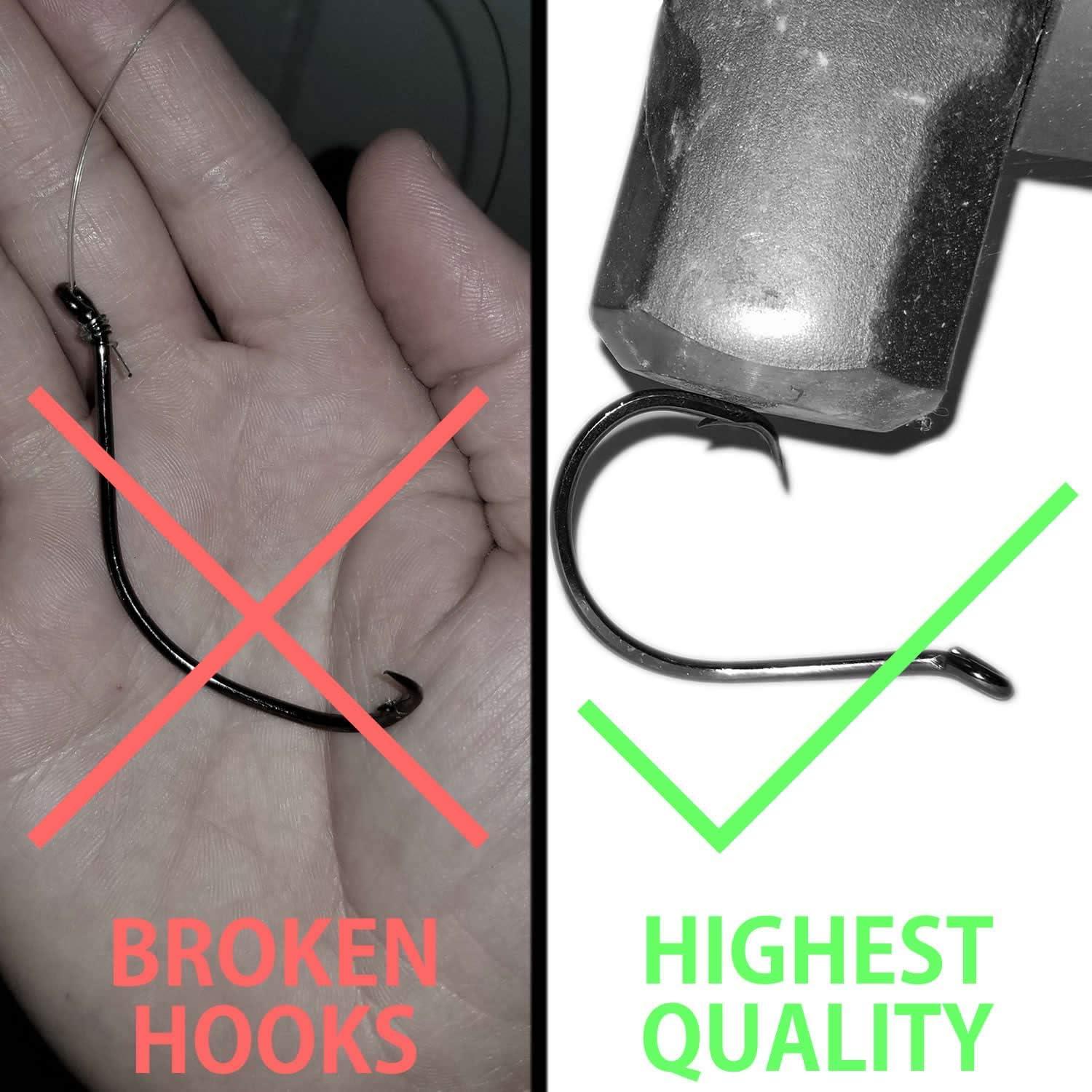 Heavyweight Catfish Hooks - Offset Octopus Circle Hooks - 25 Pack 6/0