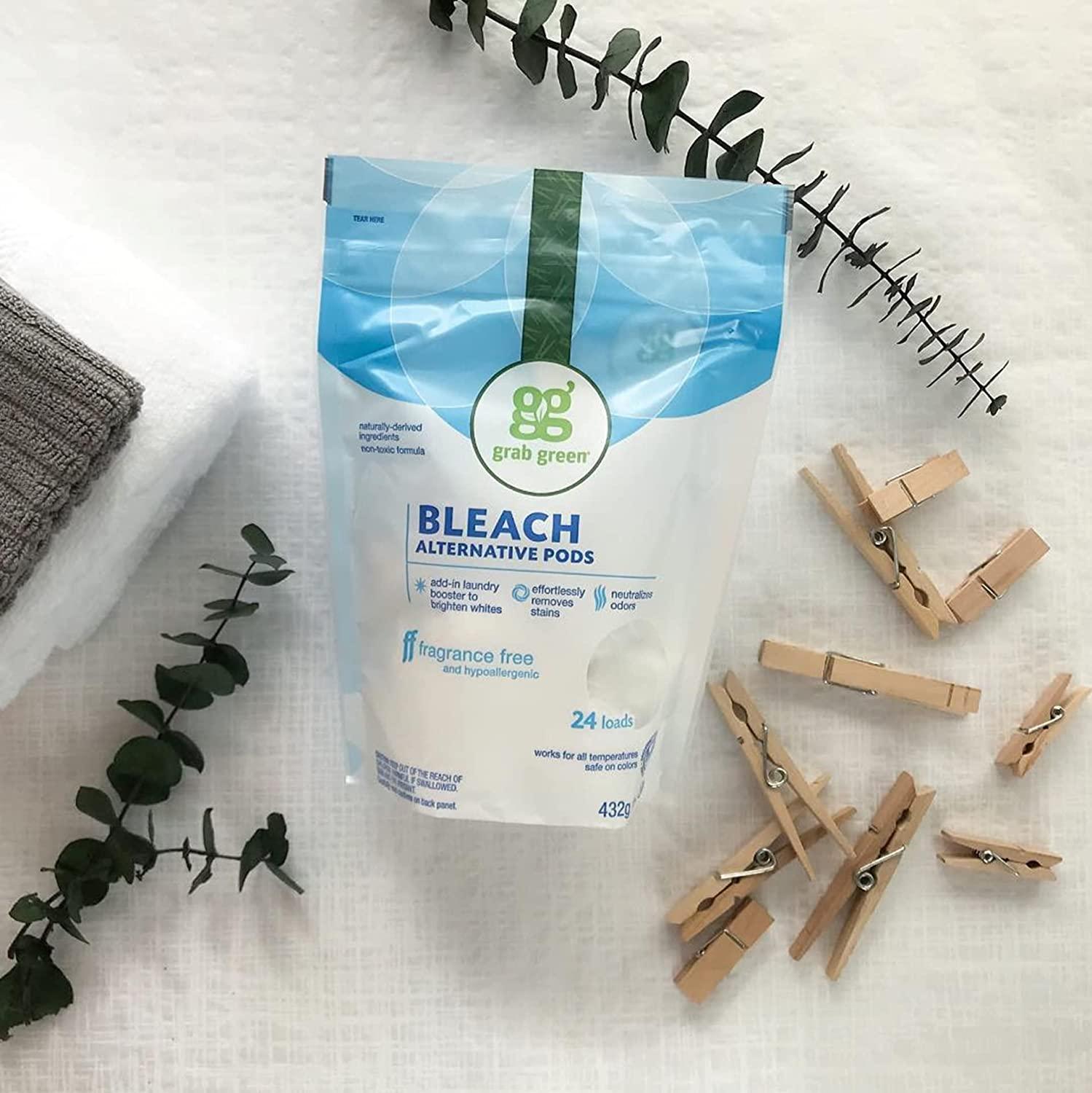 Grab Green Bleach Alternative Pods, 24 Count, Chlorine Free, Fragrance