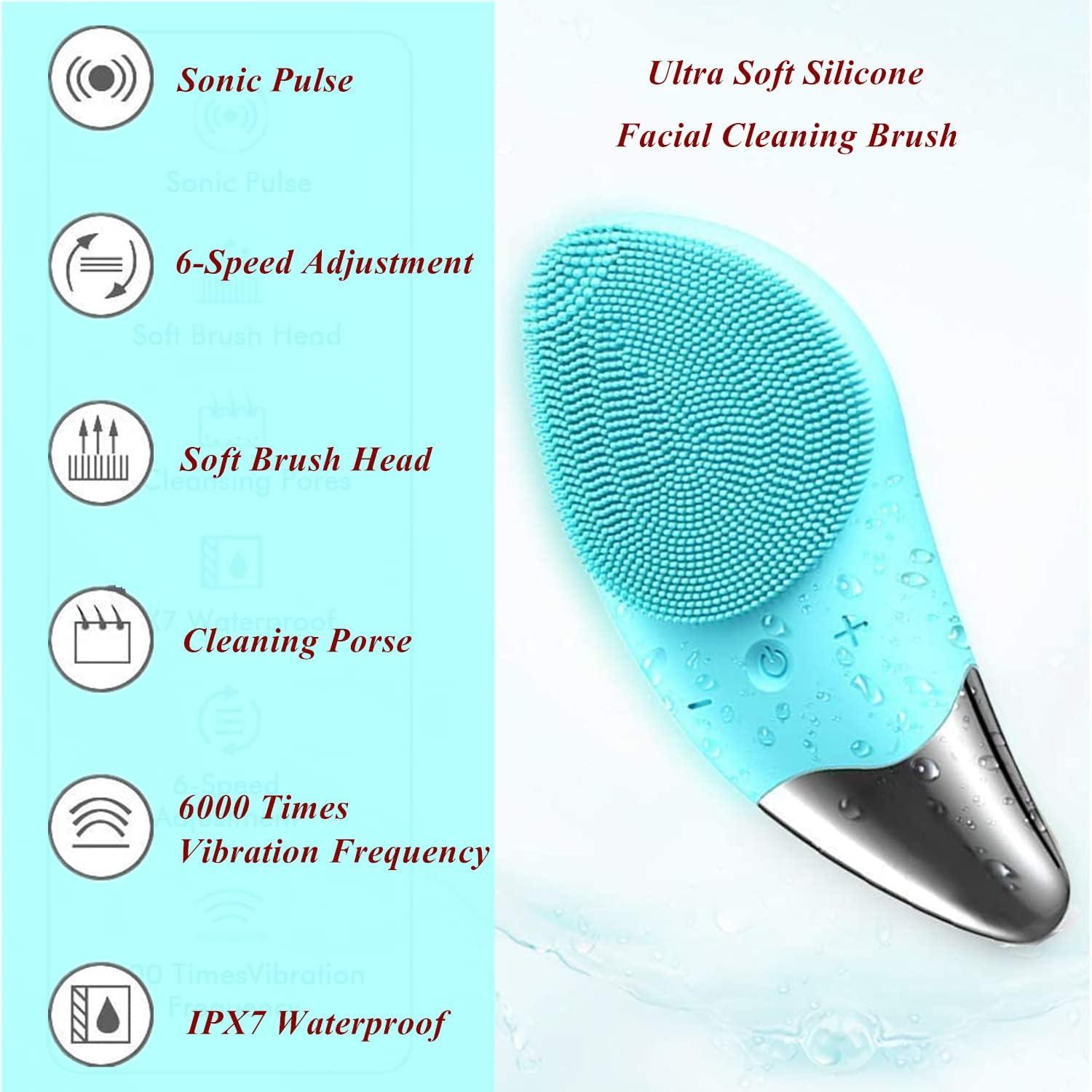 Huayuet Silicone Facial Cleansing Brush Rechargeable Sonic face