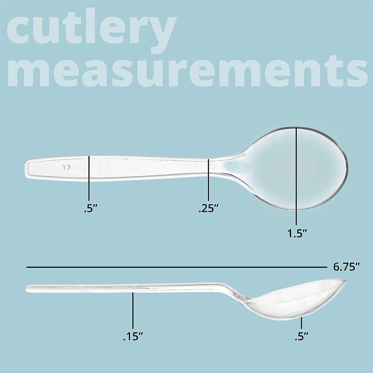 Plasticpro Disposable Clear Plastic Soup Spoons Heavyweight Utensils