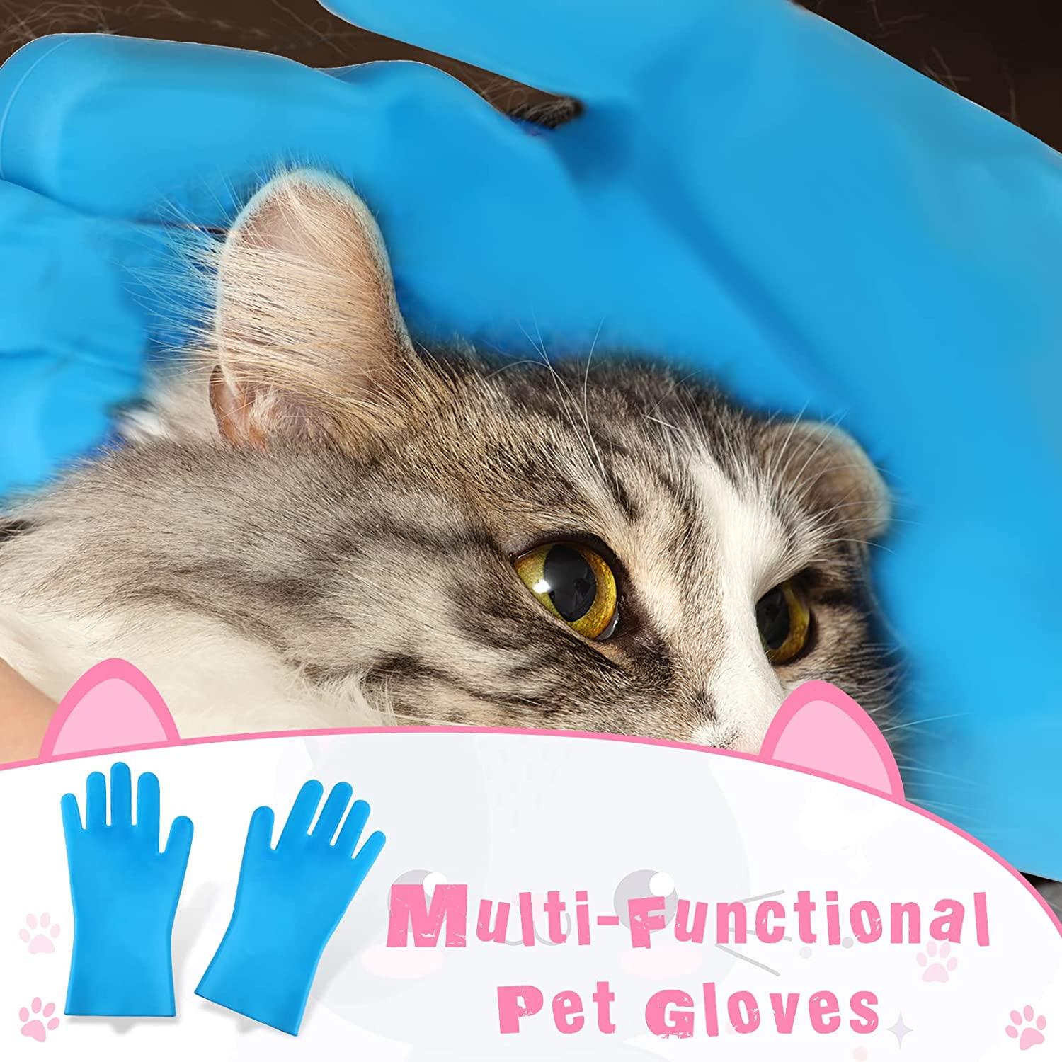 7 Pieces Cat Bathing Bag Set Include 2 Adjustable Multifunctional Cat Bath Bag Cat Grooming