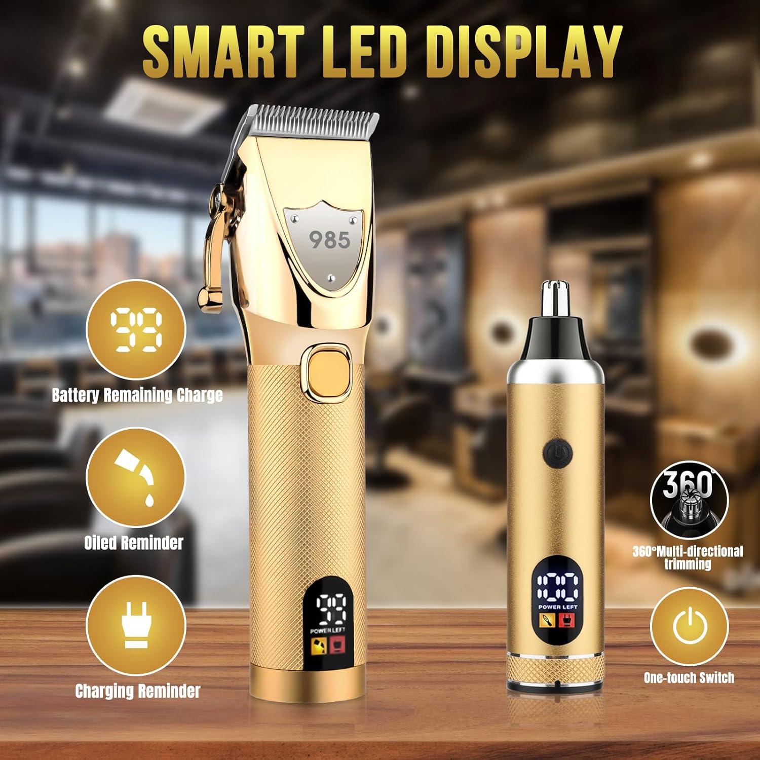 Professional Hair Clippers Trimmer Set for Men Cordless Beard