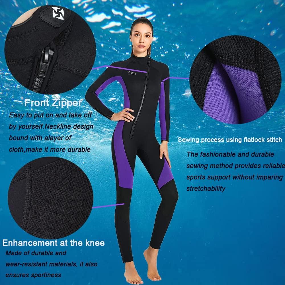 Wet Suits for Women Men Full Body 3MM Neoprene Wetsuit Diving Suit in Cold  Water, Long Sleeves Front Zip Scuba Wetsuits One Piece Thermal Swimsuit for  Surfing Snorkeling Kayaking Swimming Canoeing X-Large