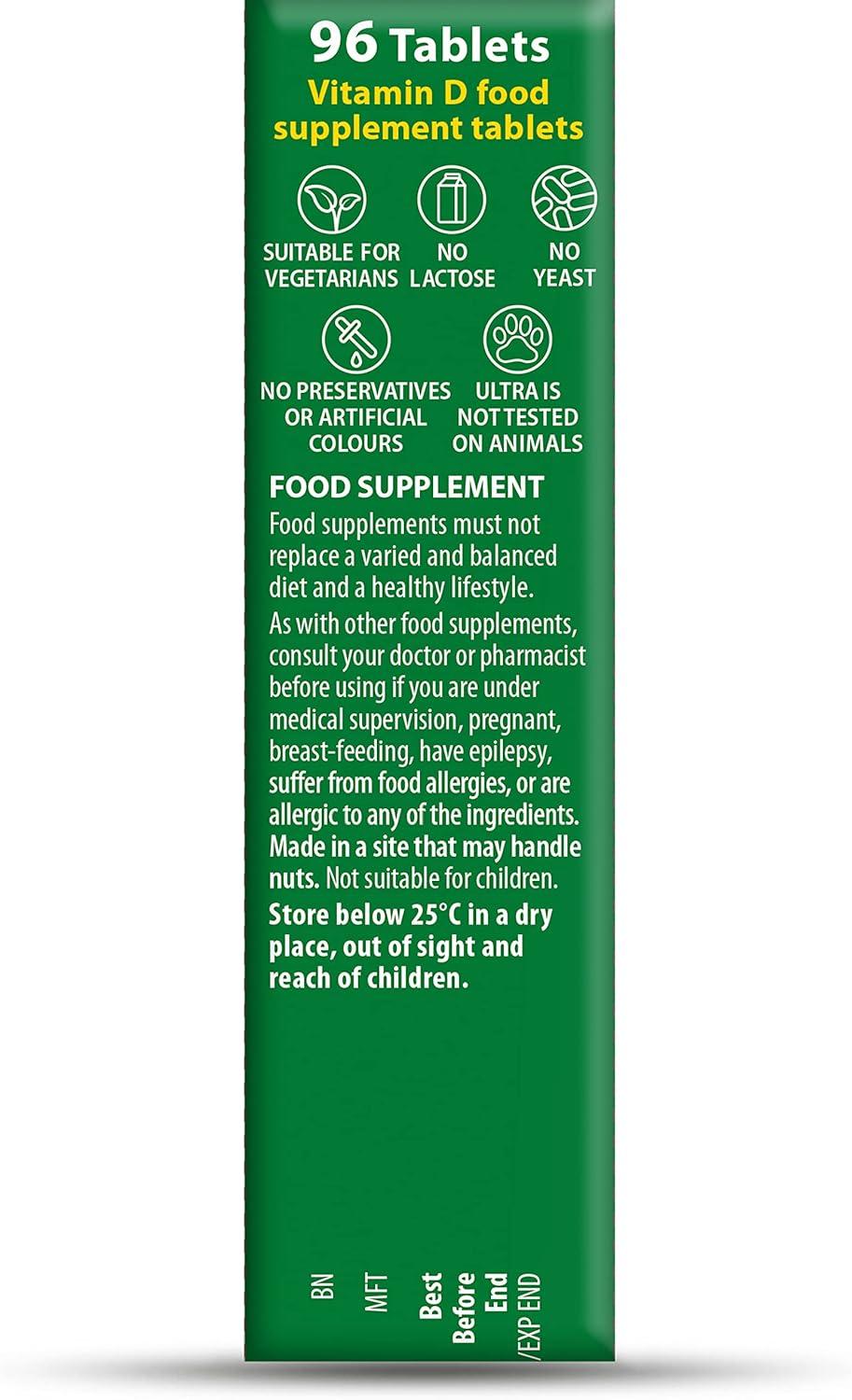 Ultra by Vitabiotics Vitamin D Tablets x 96