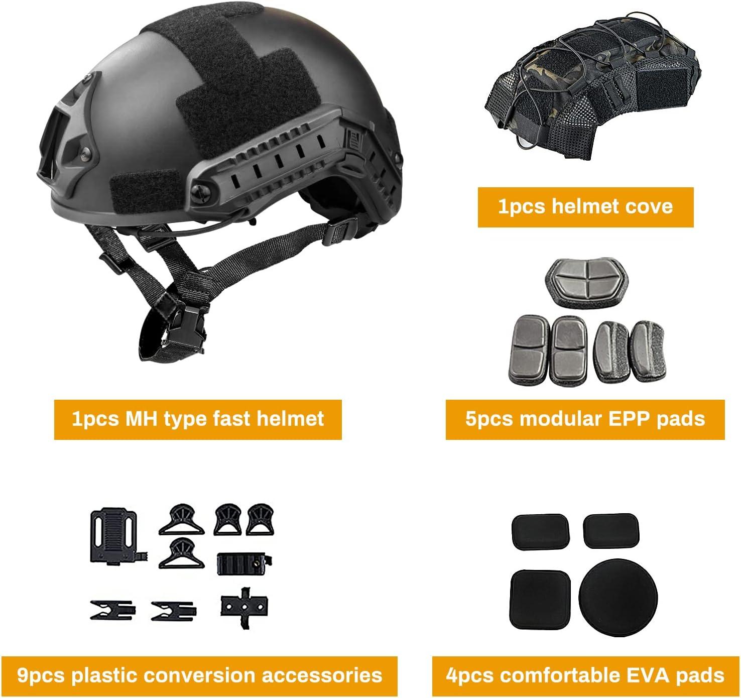 Tactical Airsoft Paintball Fast Helmet with NVG Mount and Multicam