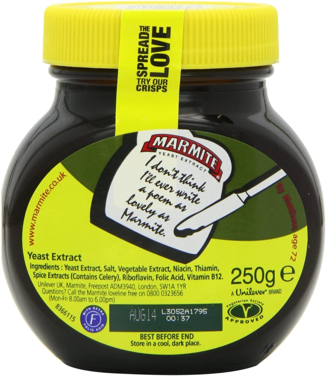 Marmite Yeast Extract (250g) Pack of 2 8.81 Ounce (Pack of 2)