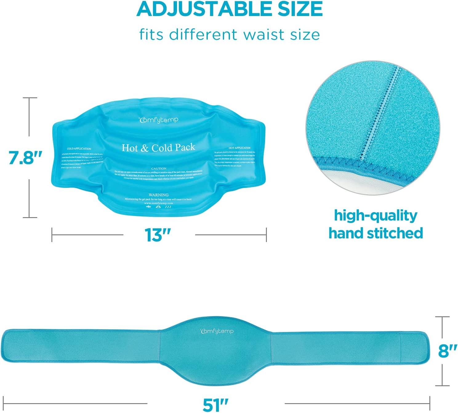 Ice Pack for Back Pain Relief, Comfytemp Reusable Gel Back Ice Pack