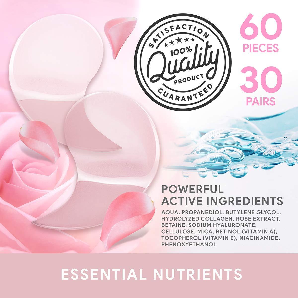 Pure Rosewater AntiAging Hydrogel Eye Patches 60 PCs (30 Pair) for