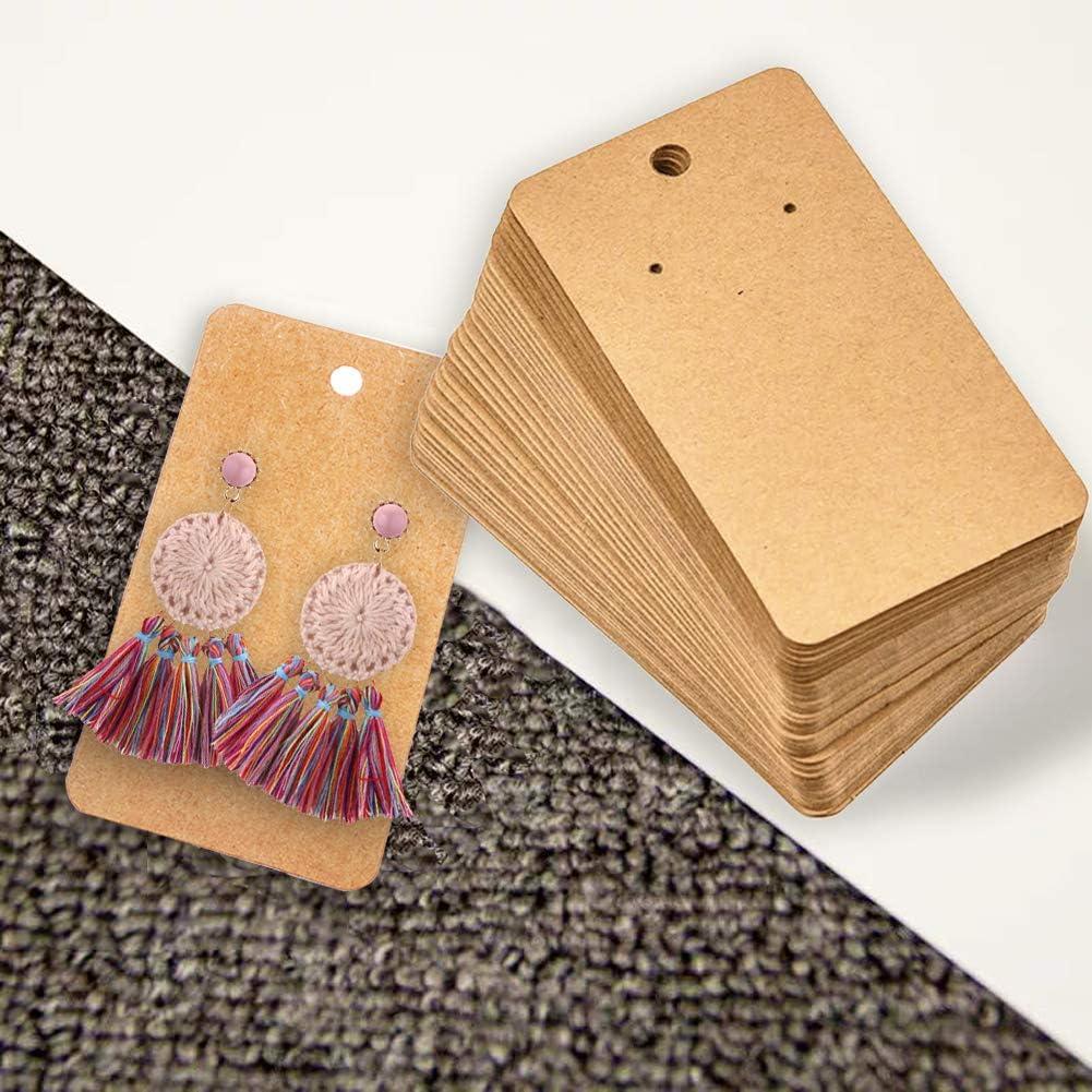 Thinp 50 PCS Earring Display Cards Kraft Earring Cards with Holes