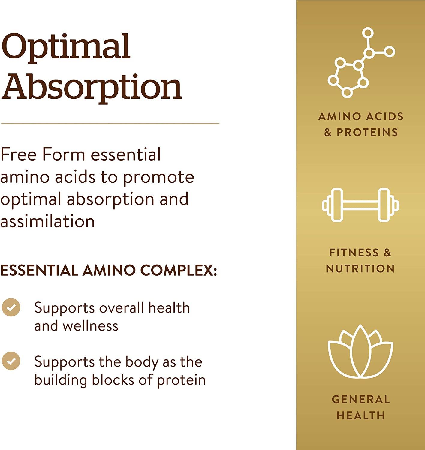 Solgar Essential Amino Complex, 90 Vegetable Capsules Free Form