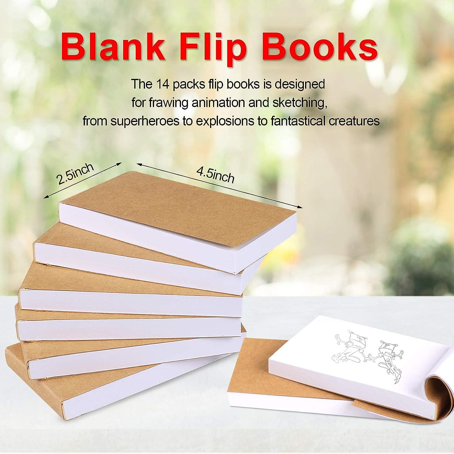 14 Pack Blank Flipbooks, 840 Sheets (1680 Pages) Flip Book Paper