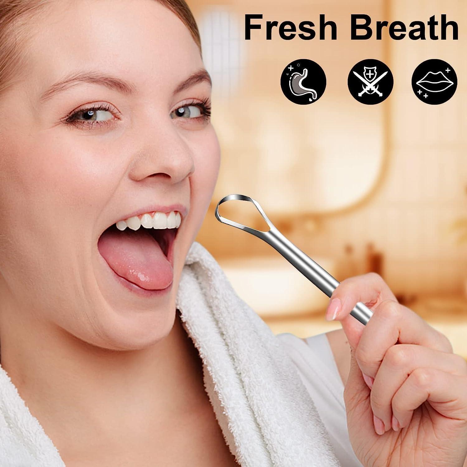 XOPOZON Tongue Scraper 5pcs Tongue Cleaner for Oral Hygiene and Fresh Breath Stainless Steel