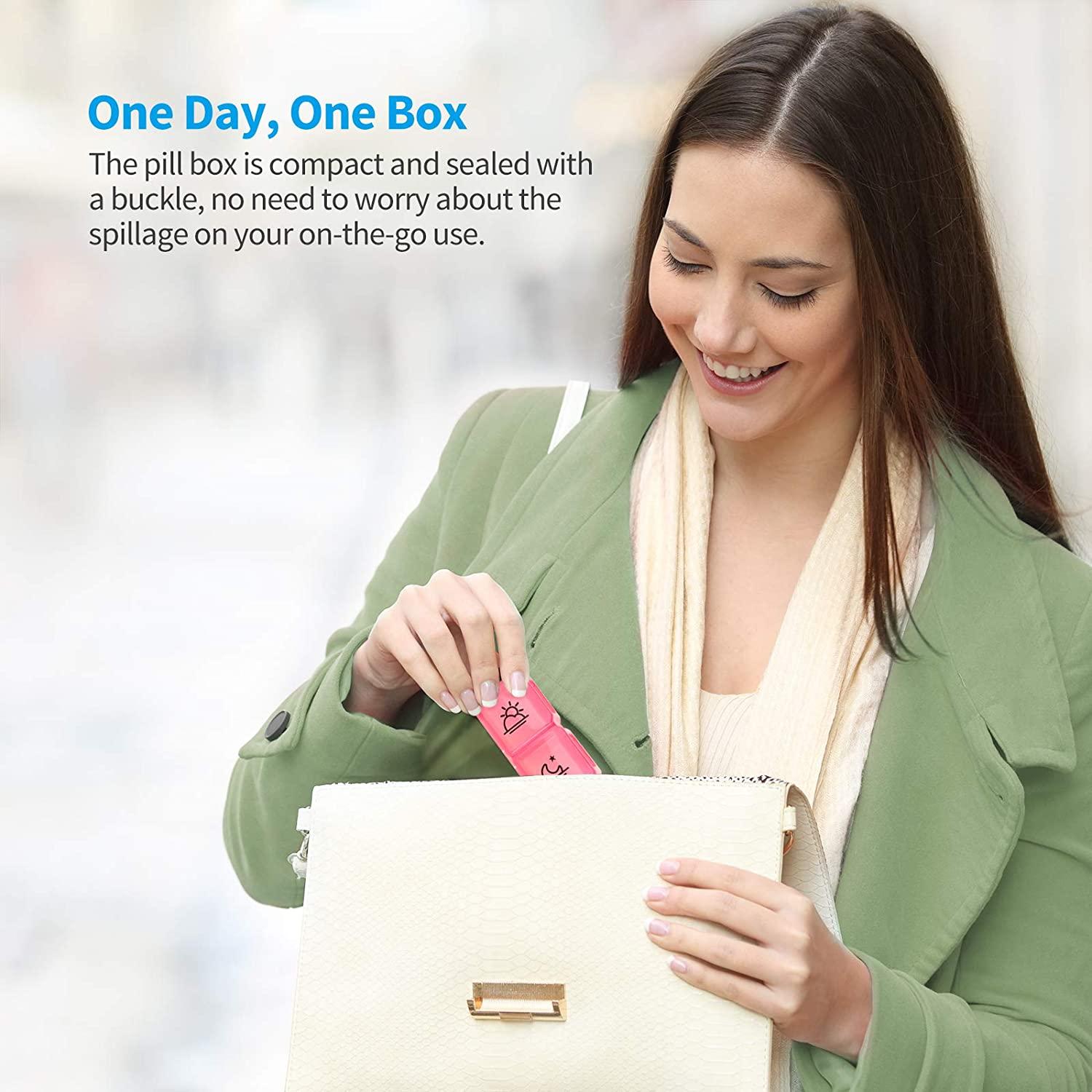 ZIKEE 30 Day Pill Organizer Monthly Portable One Month Pill Box Cases