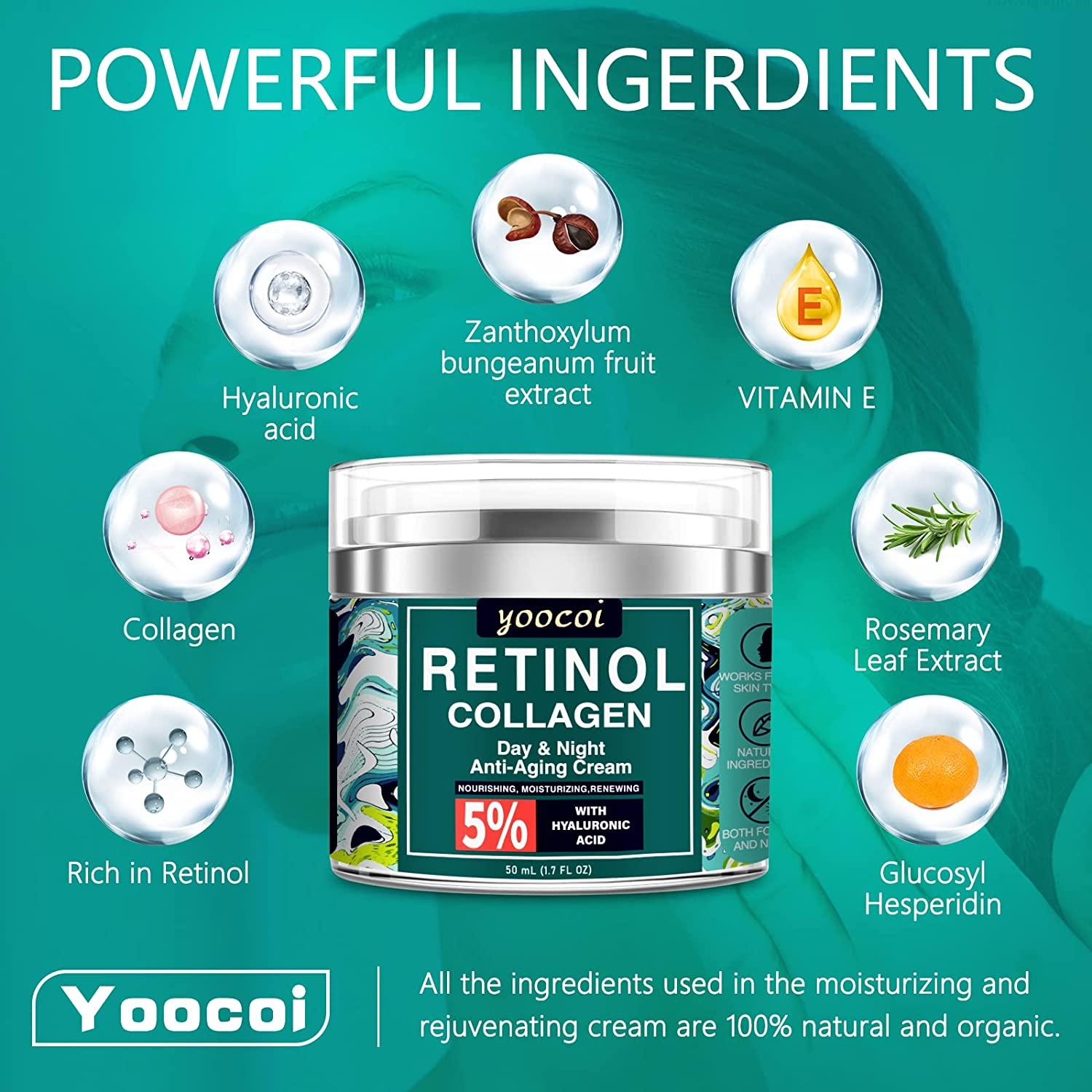 Retinol Cream For Face,Collagen Cream For Face,Day & Night Anti Aging