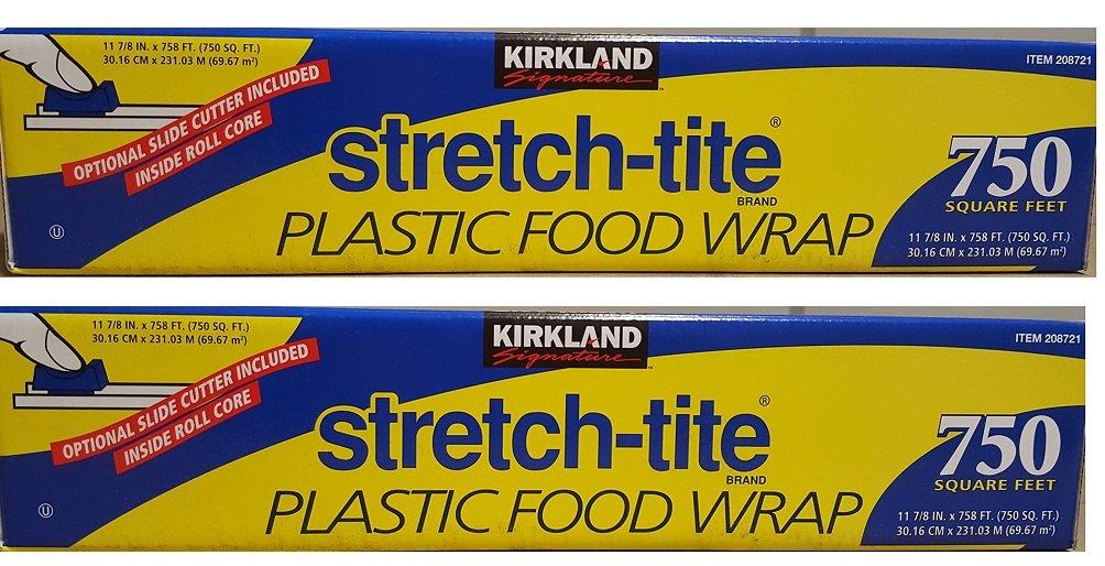 Kirkland Signature Stretch Tite Plastic Food Wrap eXiZgc 2 Packs (750 Sq ft  Food Wrap)