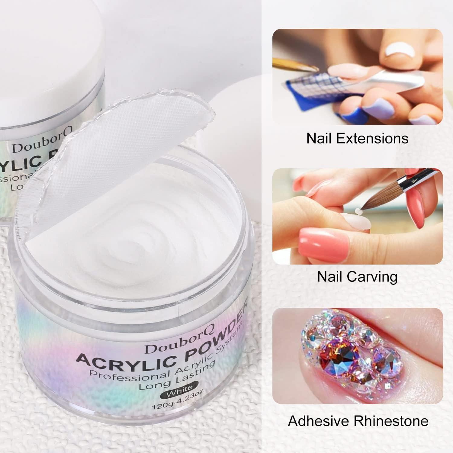 4 23oz Professional Crystal Acrylic Nail Powder for French Manicure White