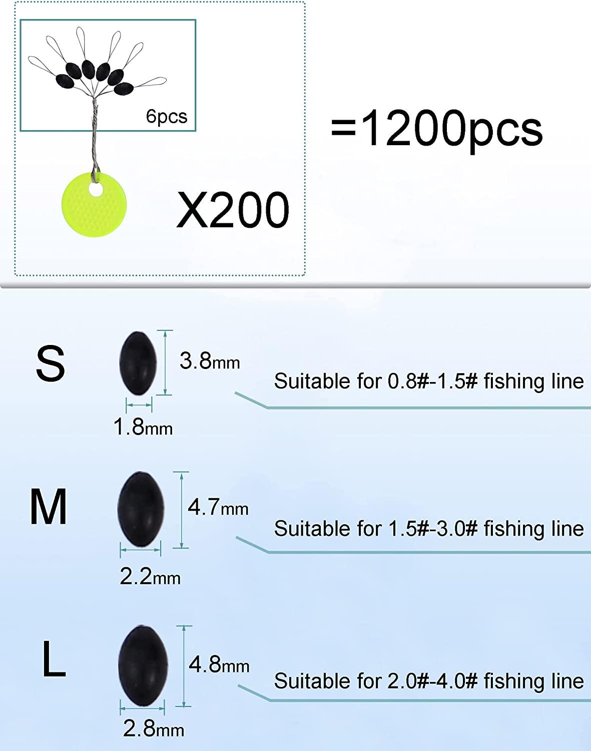 Fishing Beads PATIKIL 450-Piece Fishing Bobber Stopper Beads - 5 Sizes Multicolor Rubber Float Stoppers Bobber Stops