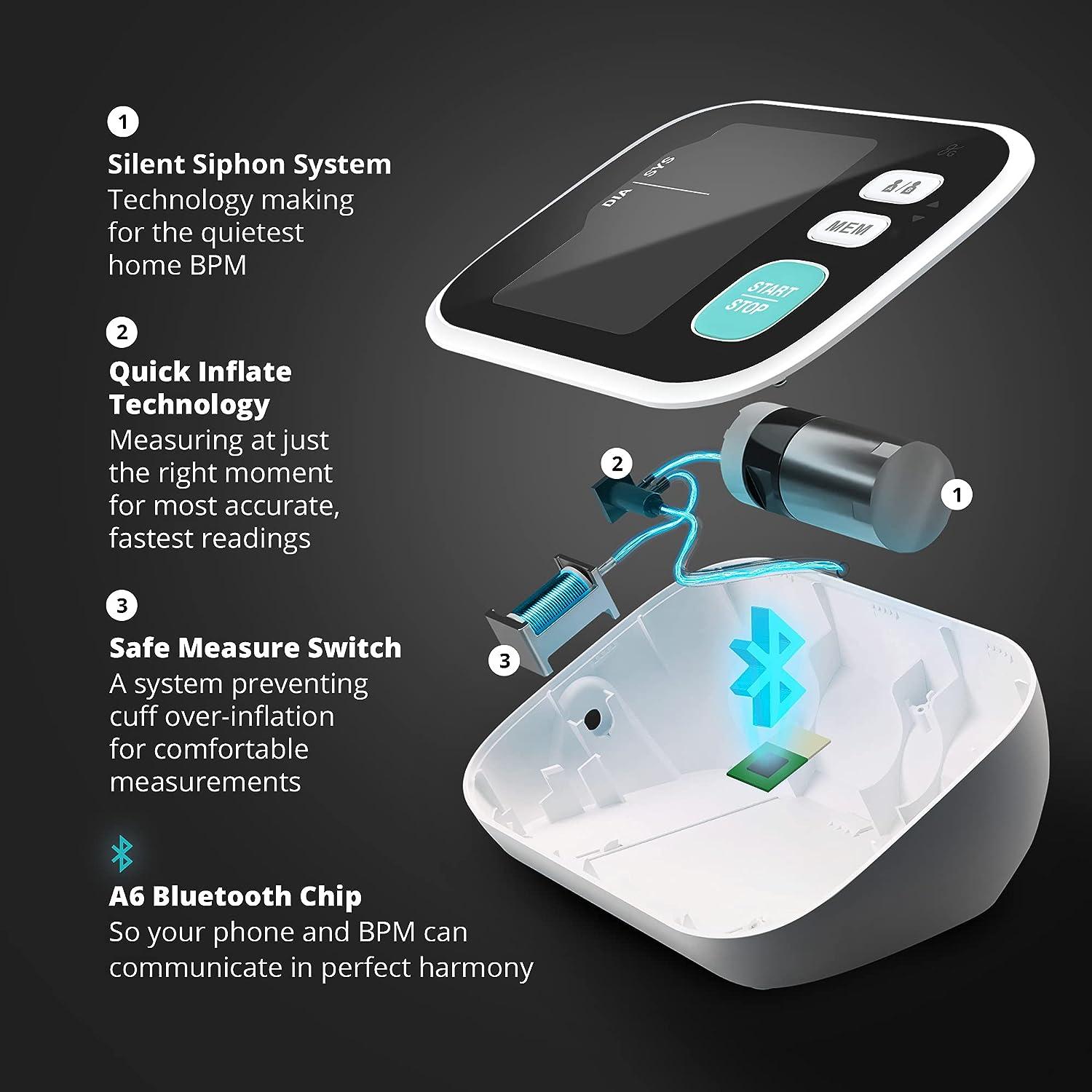 Bluetooth Enabled Digital Blood Pressure Cuff & Monitor for Home