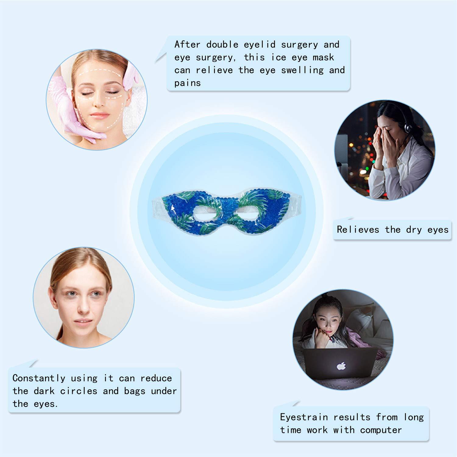 Cooling Eye Mask Reusable Gel Eye Mask for Puffiness, Cold Eye Mask Eye